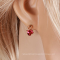 23280 Hot sale elegant women jewelry heart shaped gemstone swan shaped stud earrings